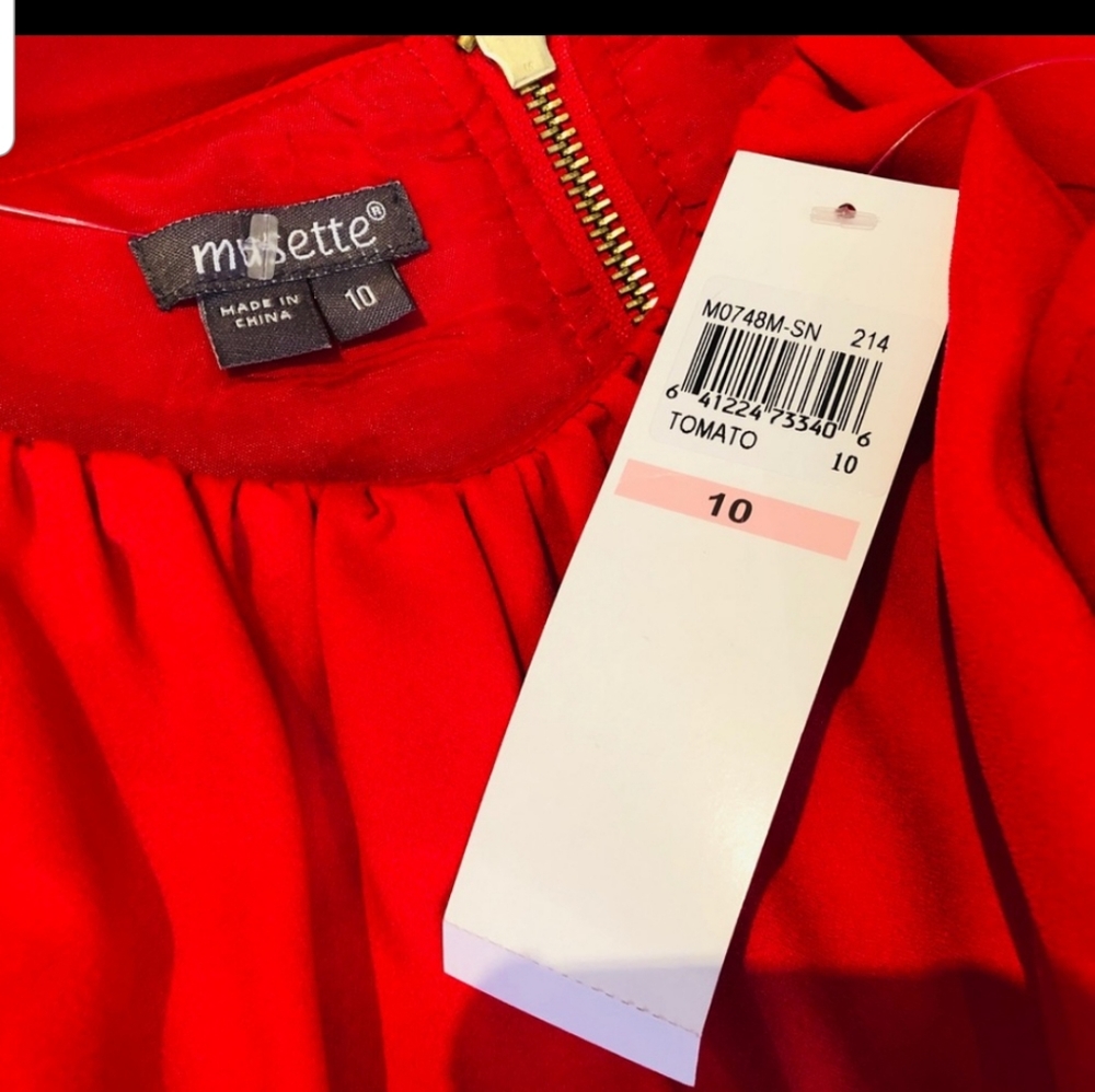 Musette Peplum waist red dress
